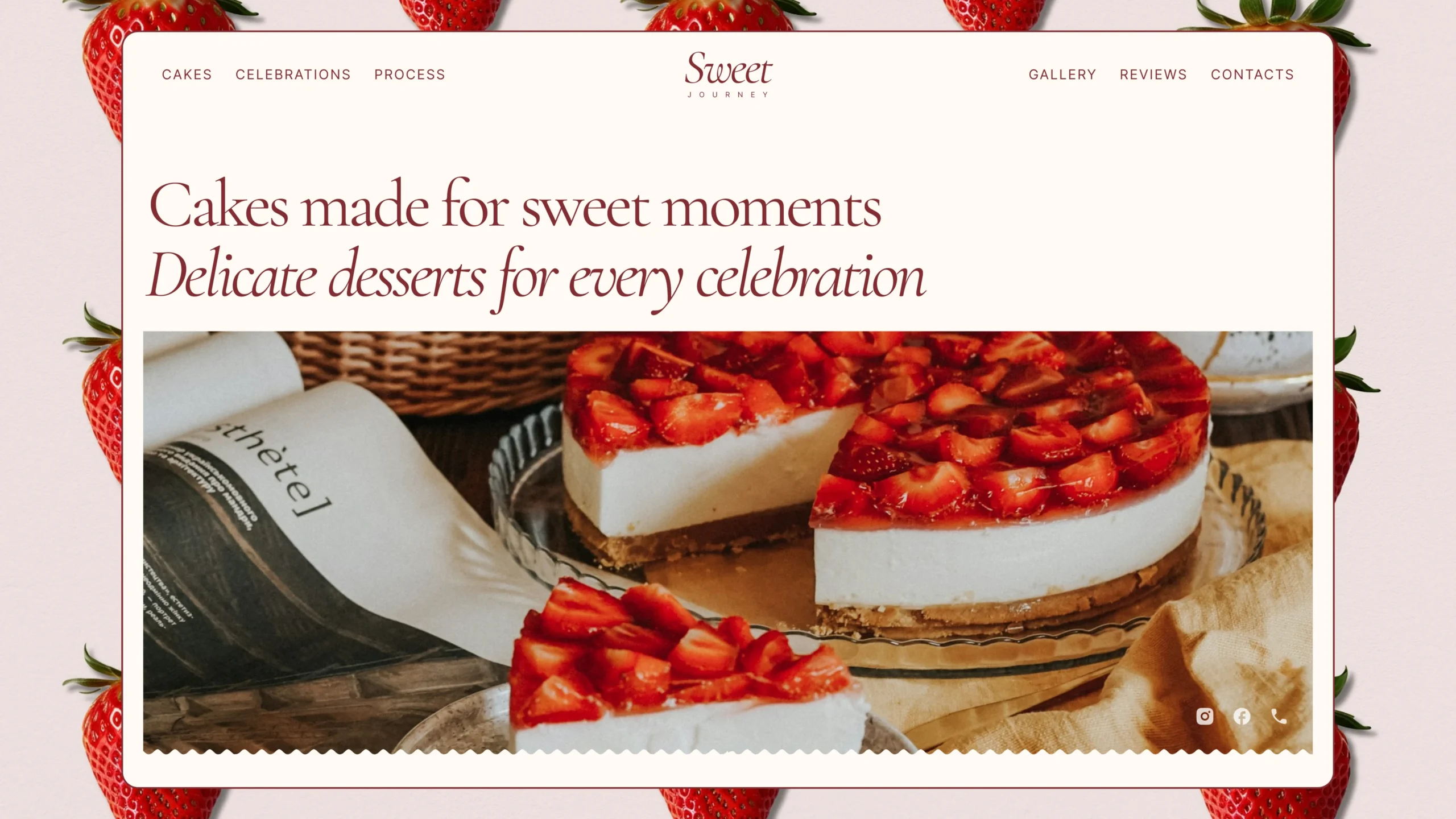 Soft cream and berry tones create a sweet and welcoming atmosphere