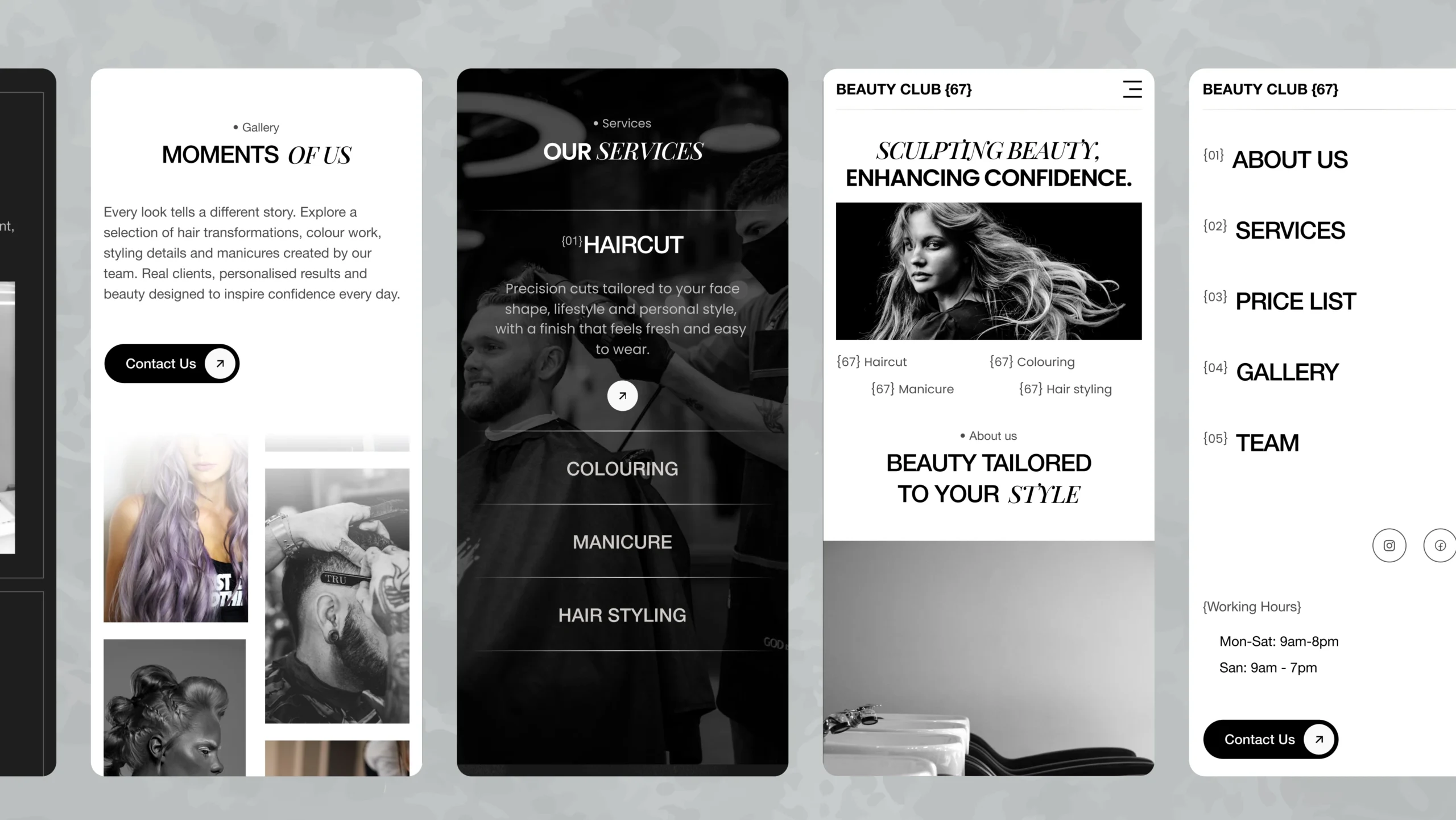 Team profiles add trust and show the people behind the salon
